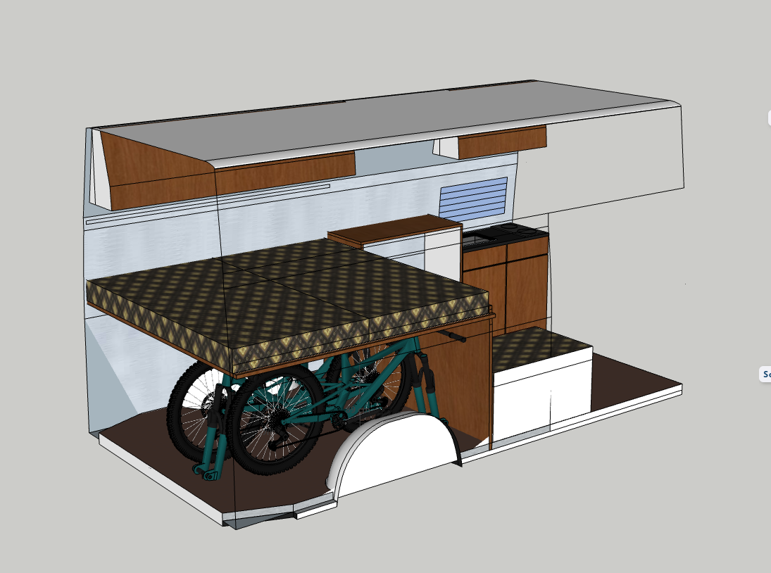 Návrh uloženia bicyklov pod posteľou